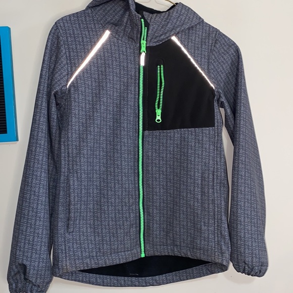 Boys Large Grey Reflective Athletic Works Fall Jacket/windbreaker - Picture 2 of 6